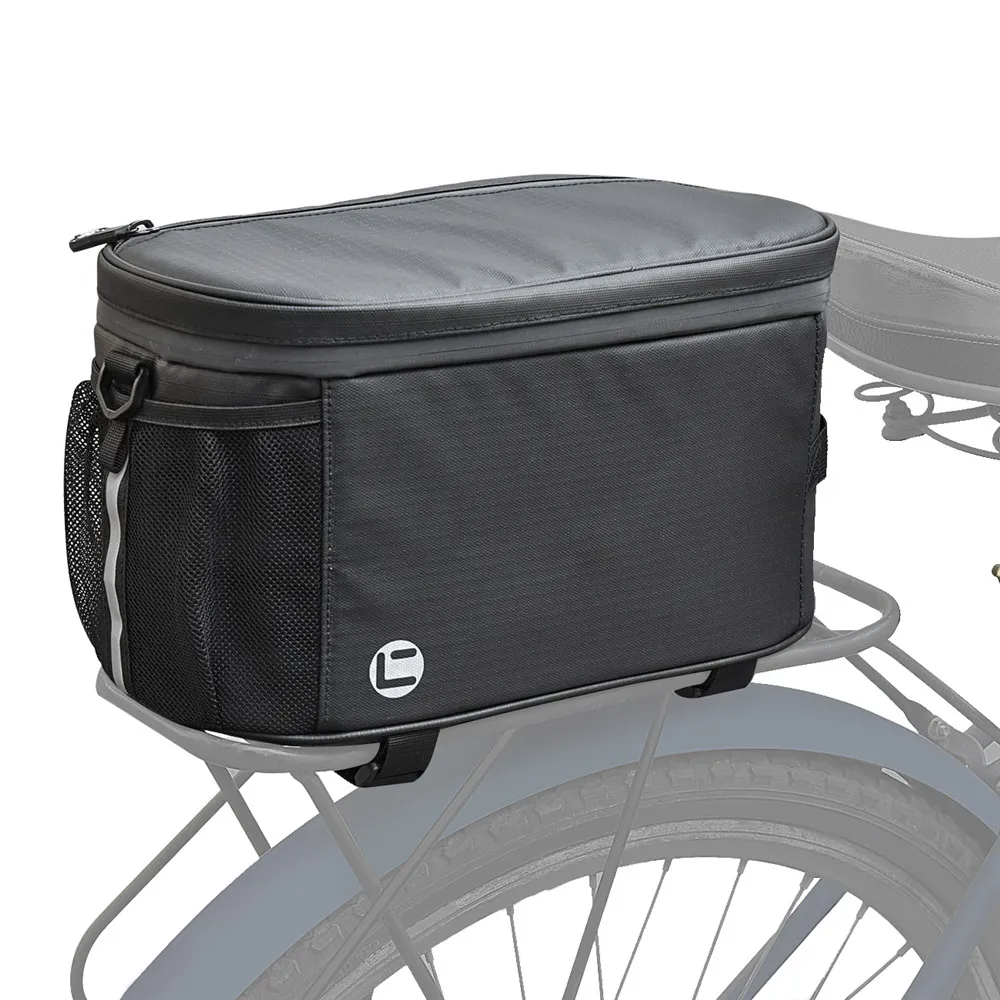 

10L Bike Trunk Bag Bicycle Rack Rear Carrier Pack Water Resistant Insulated Storage Luggage Pouch