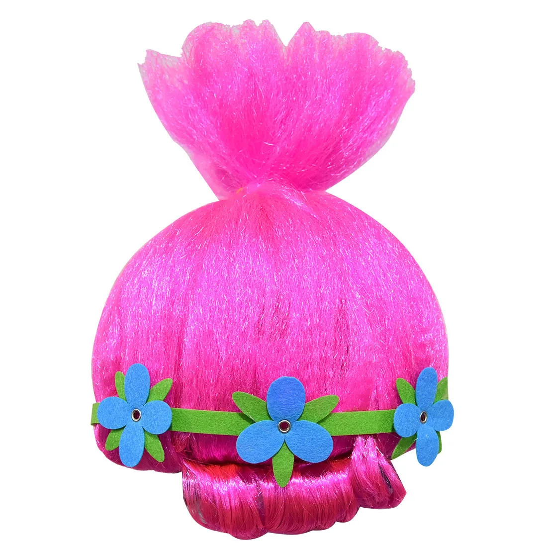 

2021 New Halloween Kids Trolls 2 Cosplay Costume Girls Anime Dress Carnival Funny Party Clothing With Vest Wig mask For Girls