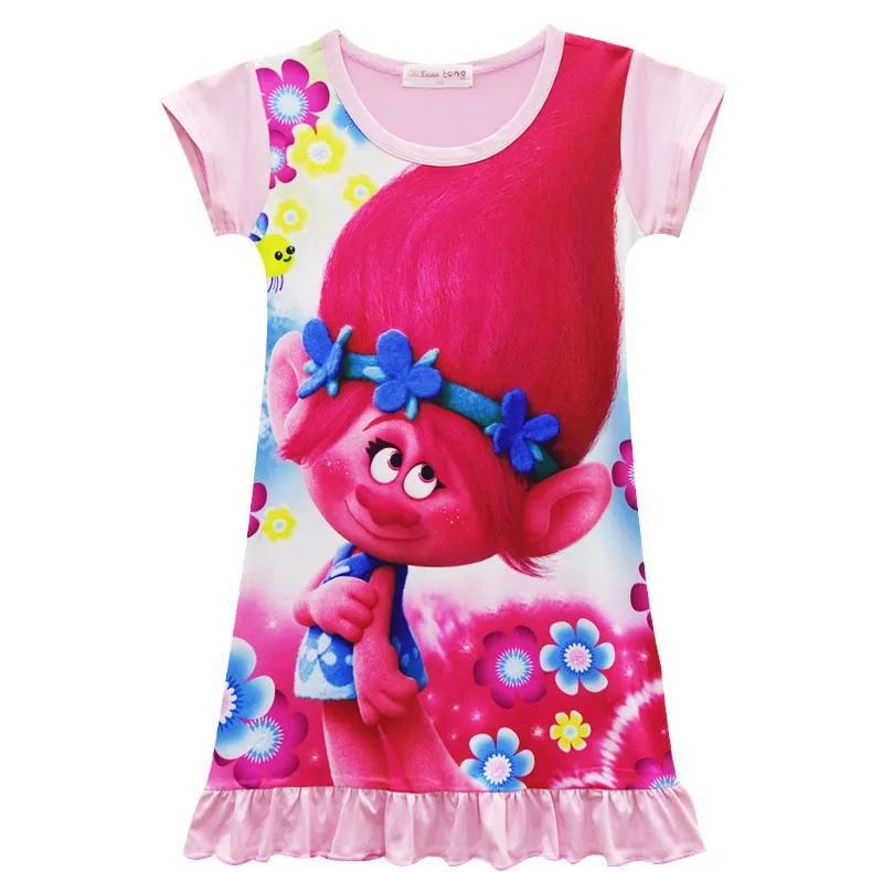 Платье с троллями для маленьких девочек вечерние платья из шелка Маком детская