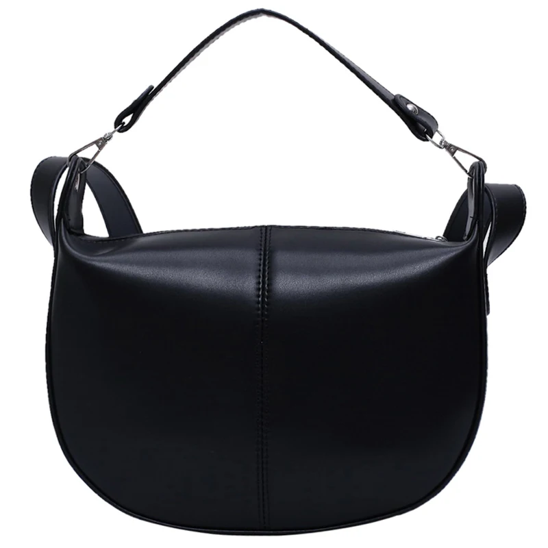 

Women Cute Simple Solid Color PU Leather Saddle Bags 2020 Small Lady Shoulder Messenger Bag Female Travel Handbags and Purses