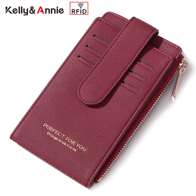 Мягкий супертонкий кошелек с рчид Женский несколькими отделениями для карт