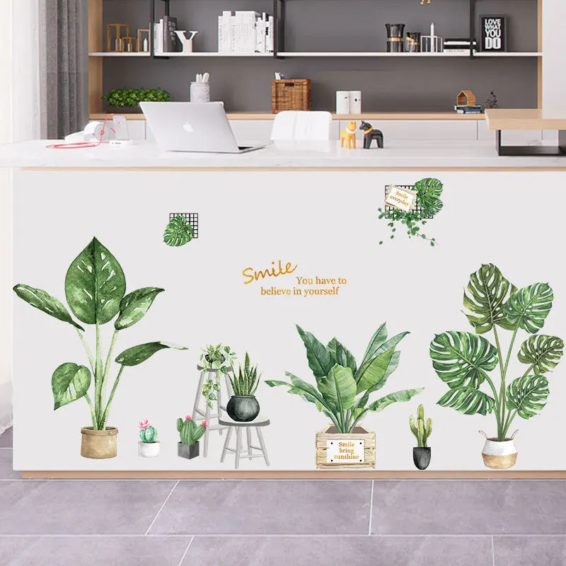 

Tropical Plants Leaves Wall Stickers Home Children Room Green Plants Stickers Room Decoration Wall Decor Wallpaper Wall Sticker