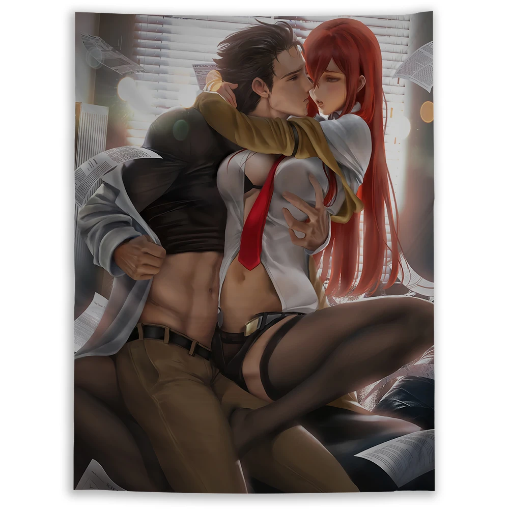 Steins Gate макисэ курису окабе Rintarou гобелен искусство настенные журнальный столик покрывало домашний декор общежития подарок A0663