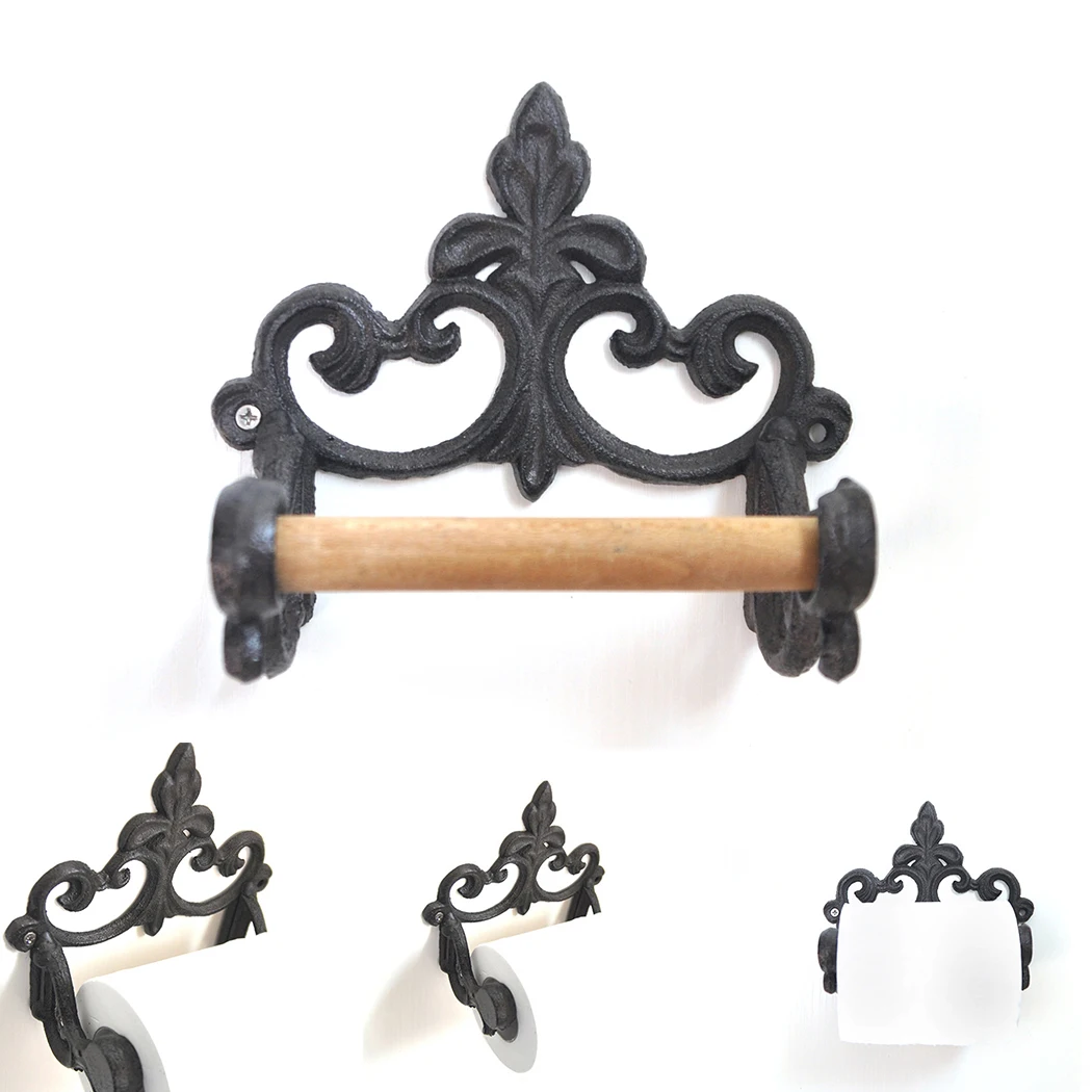 

1* Iron Frame Retro Wrought Iron Towel Rack Paper Towel Rack Bathroom Hardware Pendant Hang Towels Or Paper Towels