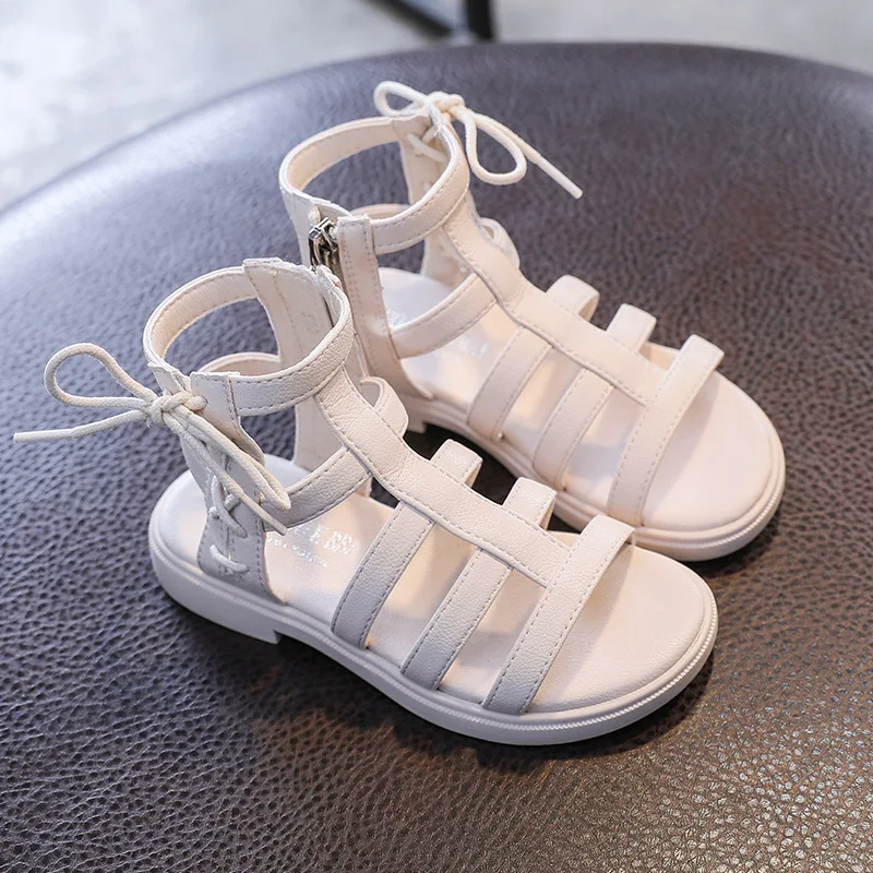 

Children's summer 2019girls princess shoes tall canister fringed boots cool girl hollow Open toe sandals Roman