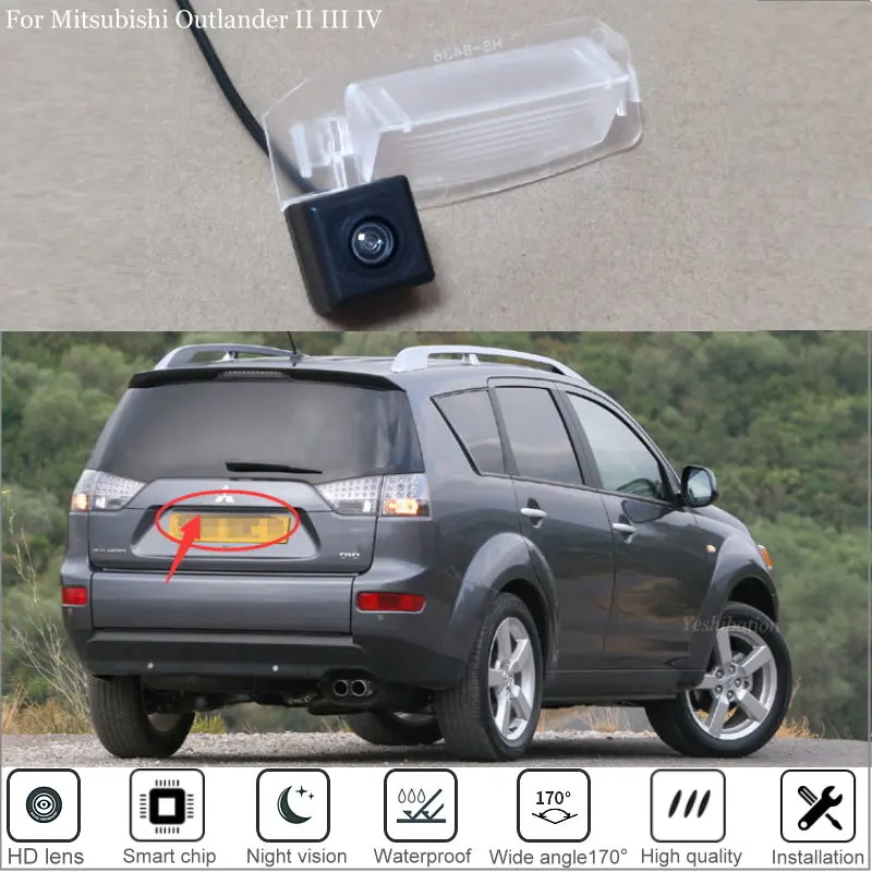 Yeshibation камера заднего вида для Mitsubishi Outlander II III IV 2006 ~ 2019 HD CCD ночного видения|Камеры