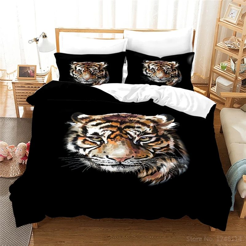 Комплект постельного белья с 3D принтом тигра животного и симпатичного ангела