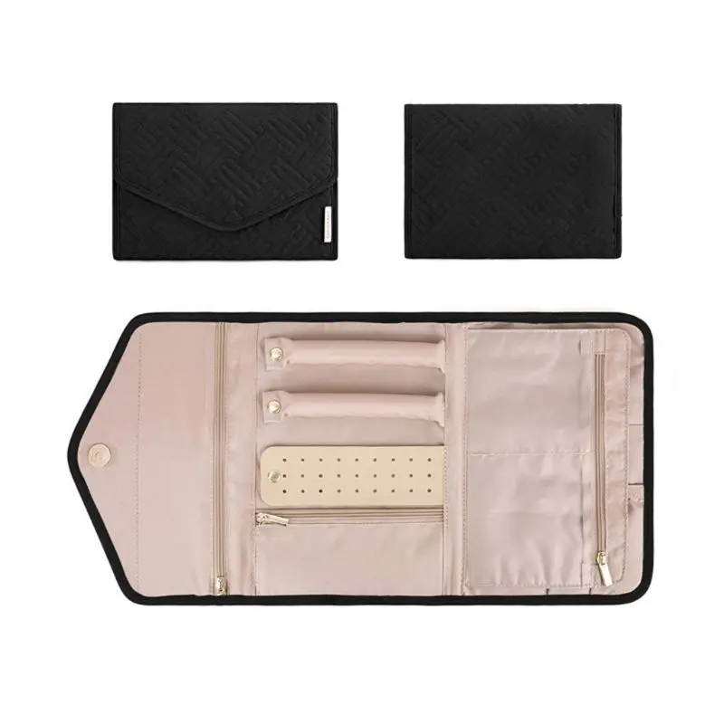 

Travel Jewelry Organizer Roll Foldable Jewelry Case for Journey-Rings, Necklaces, Bracelets, Earrings