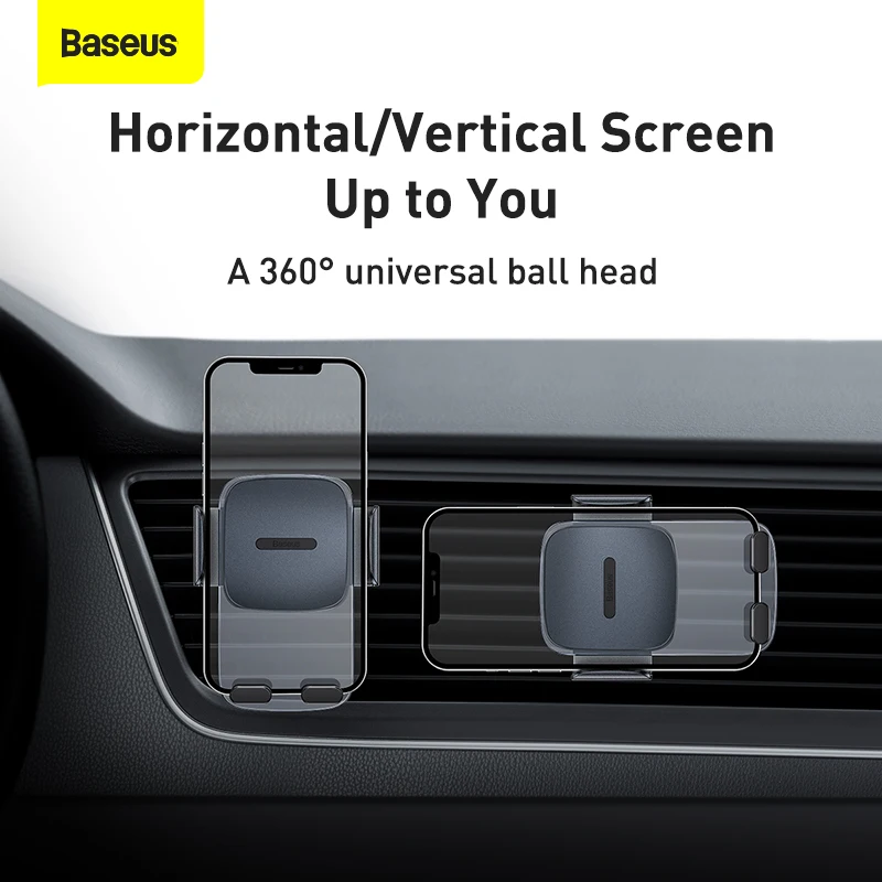 baseus car phone holder car air vent outlet mount clamp for 4 6 6 7 inch mobile phone support car accessories for iphone samsung free global shipping