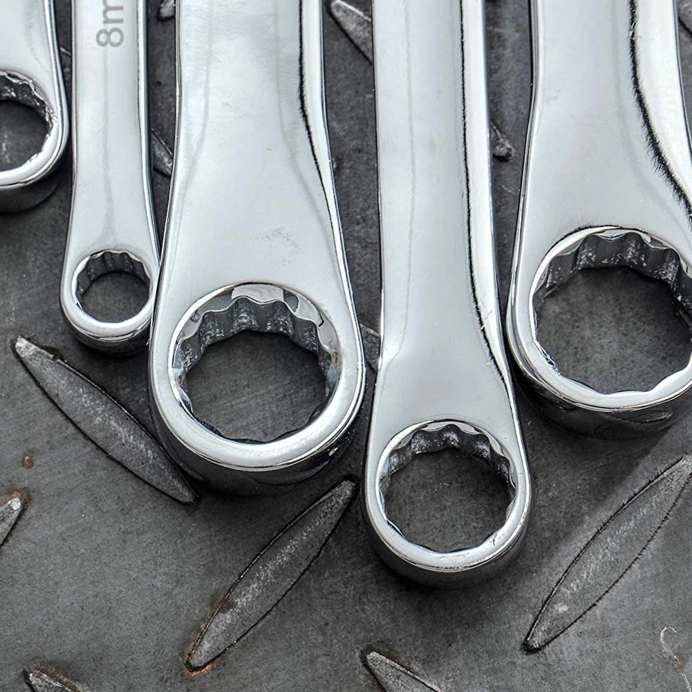 

5PCS Ratchet Wrench Set Corrosion-Resistant Hand Wrench Tools Double Ring Box End Aviation Wrench Strong Power Long Spanner