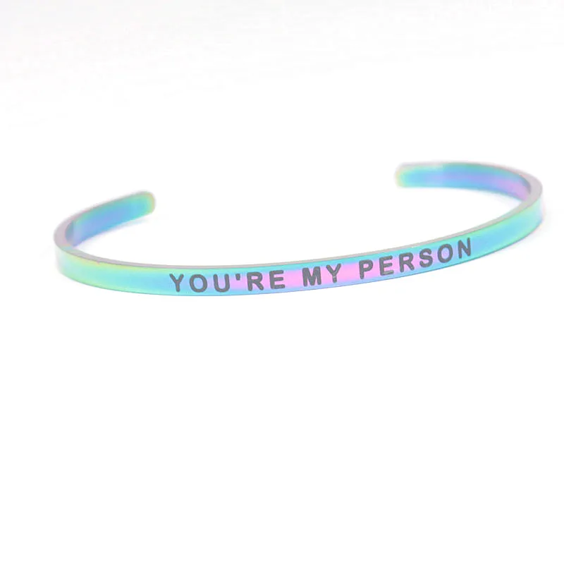 4 мм &quotYOU'RE MY PERSON&quot великолепное предложение Браслет-манжета из нержавеющей