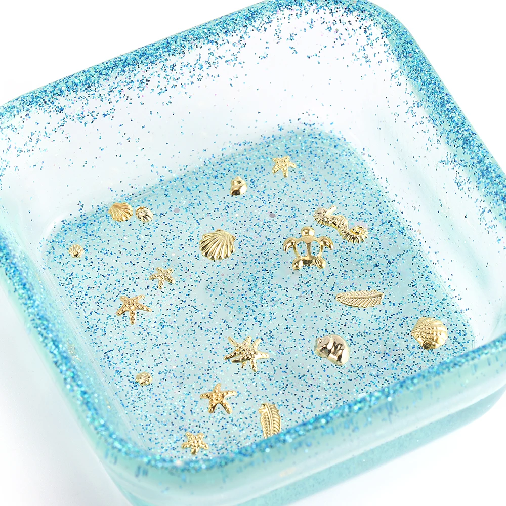 1 коробка Смешанная рамка металл золото дизайн ногтей сердце звезда ювелирное