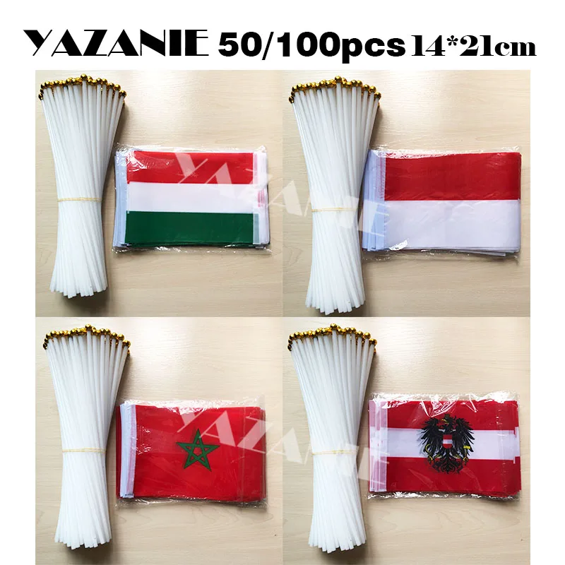 Язани 14x21 см 50/100 шт. флаг для празднования Индонезии Венгрии машущий Австрия Орел