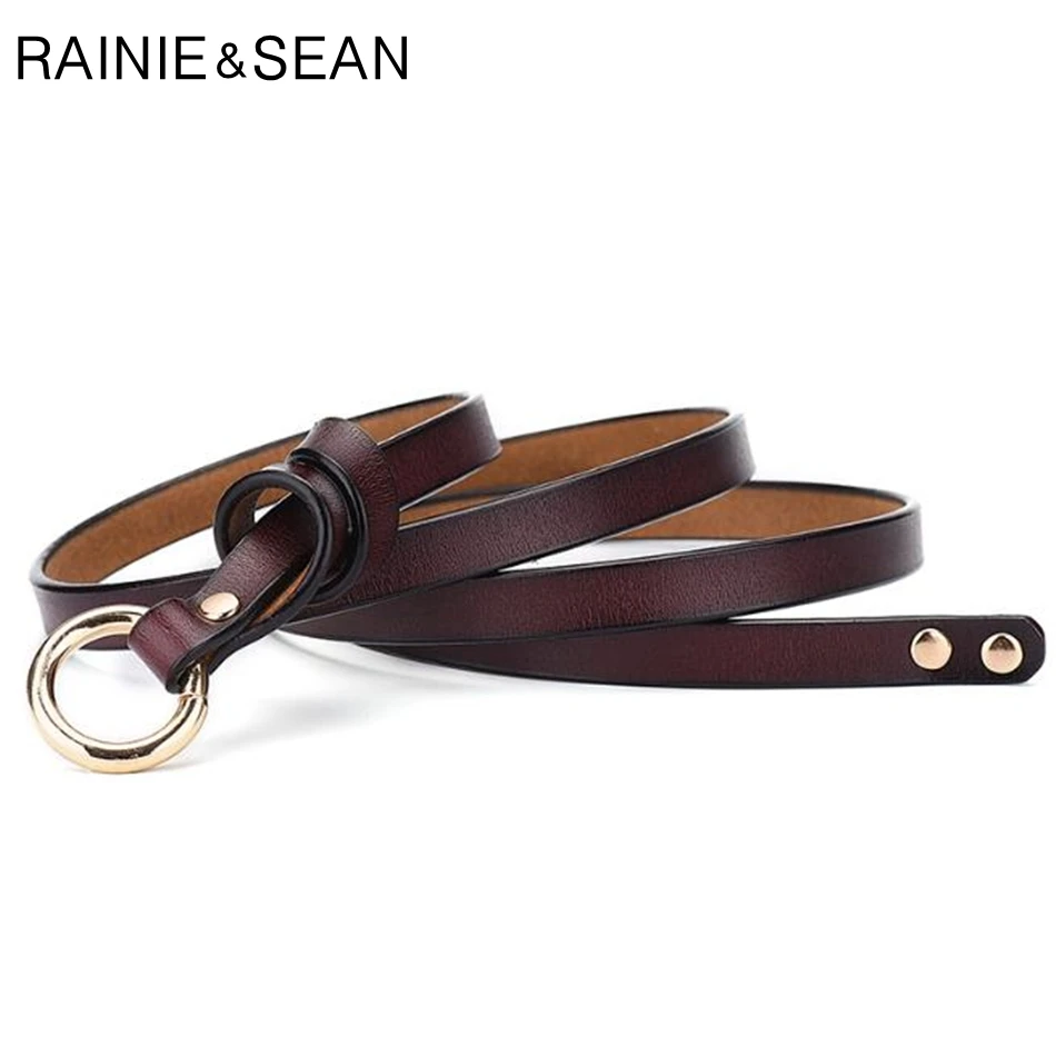 Женский ремень из натуральной кожи RAINIE SEAN черный с узлом весна лето 2019|Женские