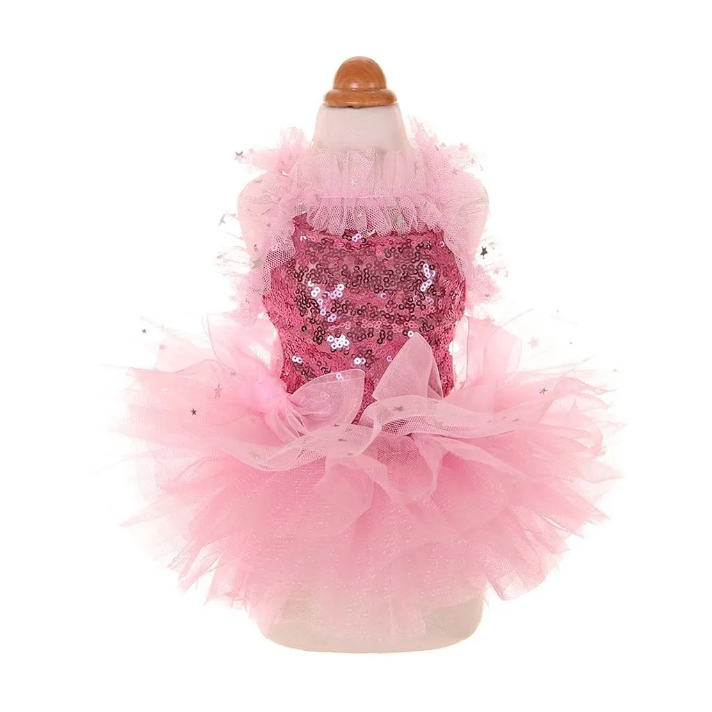 Princess Pink Dog Dresses high-luminance color Clothes Bow Tutu Dress Puppy Lace Skirt Wedding Party Pet Apparel | Дом и сад