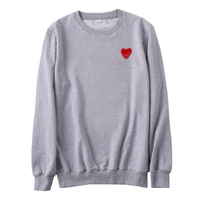 with eyesfashion couple long sleeve pure cotton t shirt casual embroidery love heart breathable t shirt casual for man women
