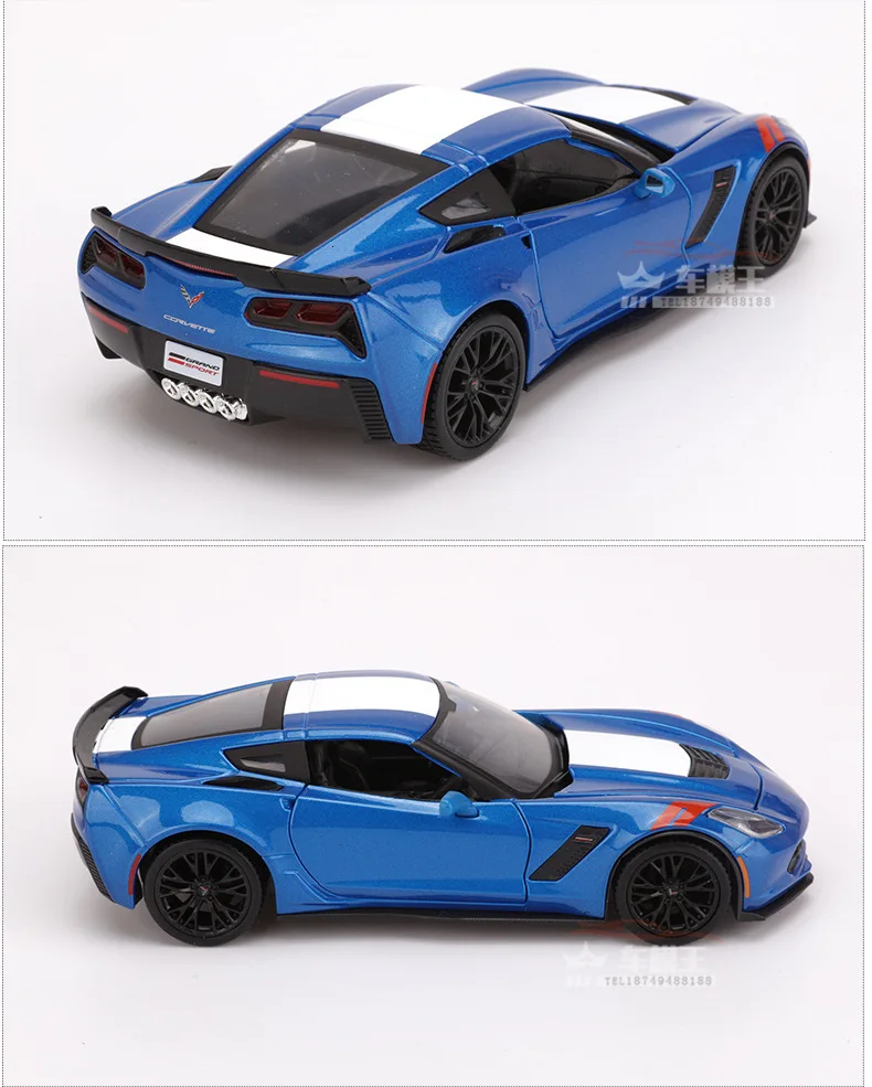Масштаб 1:24 Chevrolet Corvette Z06 ZL1 имитация литья под давлением металлическая модель автомобиля сплав автомобиль игрушки для мальчиков подарки коллекция Горячая колесо