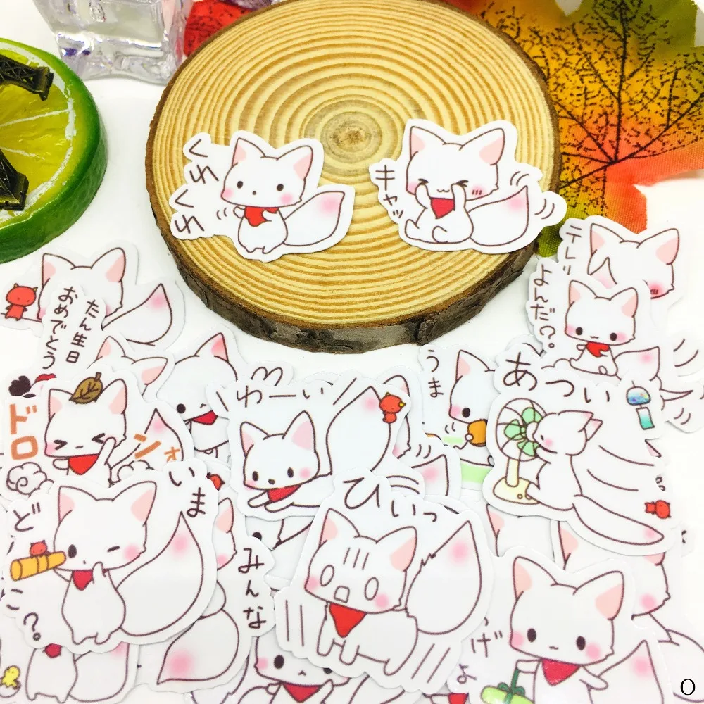 

40 шт., водонепроницаемые белые Мультяшные наклейки для ноутбука, мотоцикла, скейтборда, багажа, гитары