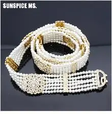 SUNSPICE MS, роскошный золотой цвет, женский ремень, цепочка, металлический пояс, ювелирное изделие, длинная, регулируемая длина, свадебная Пряжка, поясные ремни