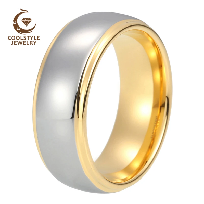 Кольца из вольфрама желтого золота для мужчин женщин обручальные кольца