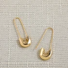 Серьги-гвоздики с крючком женские, маленький минималистичный зажим для пирсинга в стиле панк, украшения для вечерние, цвет золото