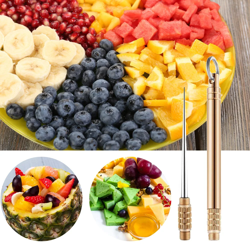 Титановая портативная многоцелевая вилка для фруктов Edc Бутылочки зубочисток