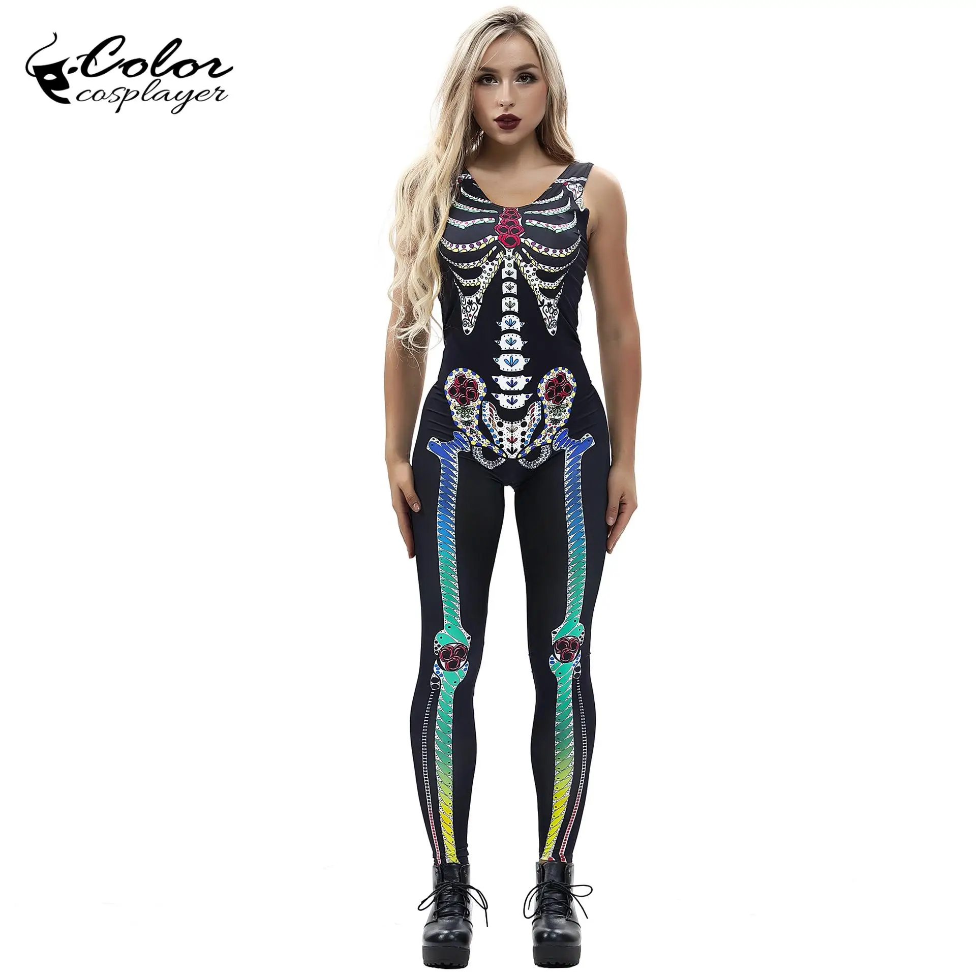 Цветной косплейный костюм без рукавов женская одежда сексуальное боди в виде