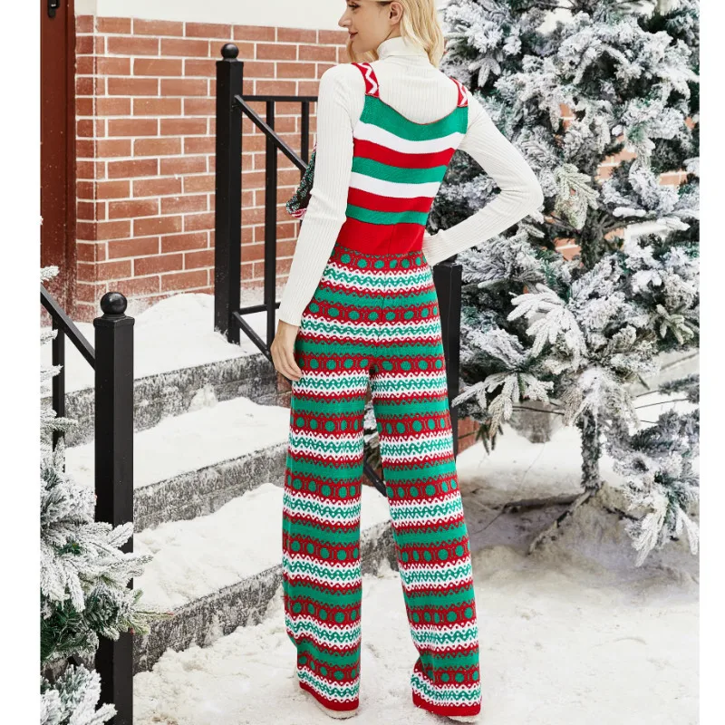 

hirigin Women's Spring Autumn Sleeveless Christmas Knitted Jumpsuits Fashion Club Streetwear Home Party Casual Rompers