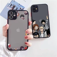 anime my hero academia phone case for iphone 12 11 mini pro xr xs max 7 8 plus x matte transparent back cover
