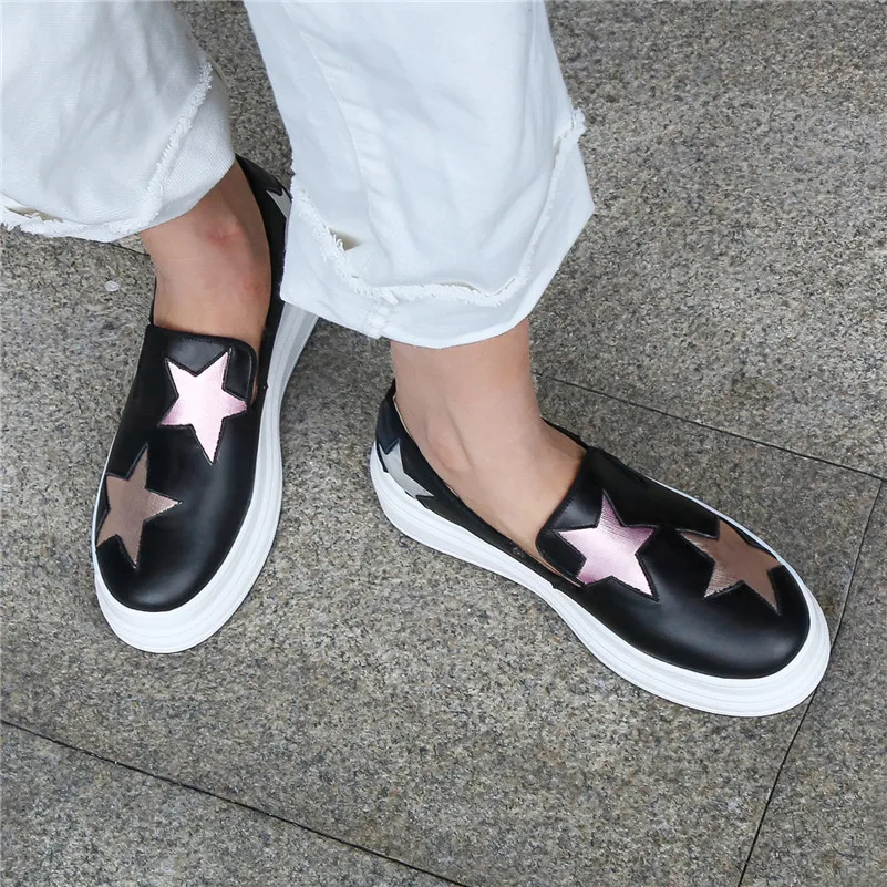 Женские лоферы без застежки FEDONAS белые туфли из натуральной кожи на плоской