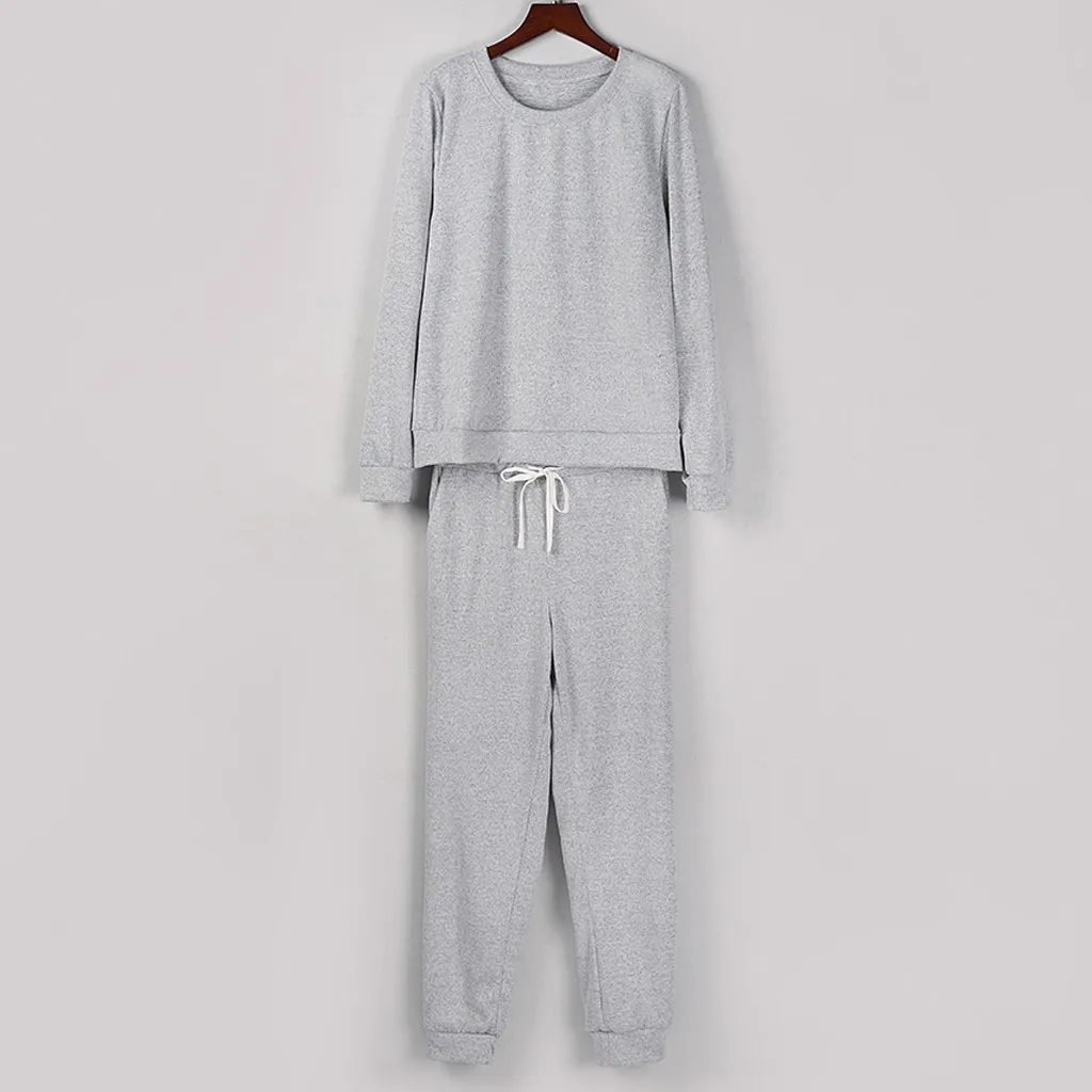 Женский спортивный костюм однотонный из 2 предметов со штанами одежда для отдыха