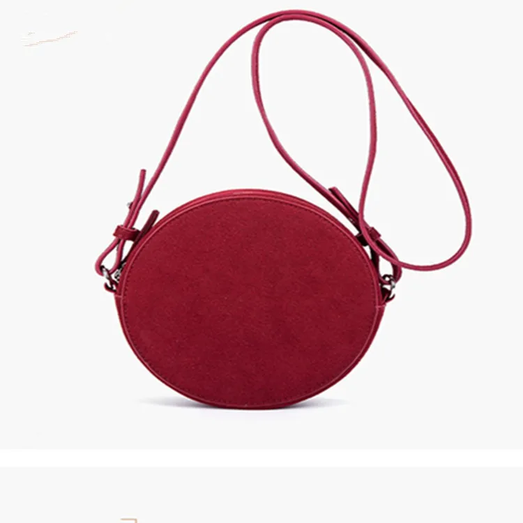 

Autumn and winter new women's European and American one-shoulder diagonal portable deerskin velvet retro small round bag