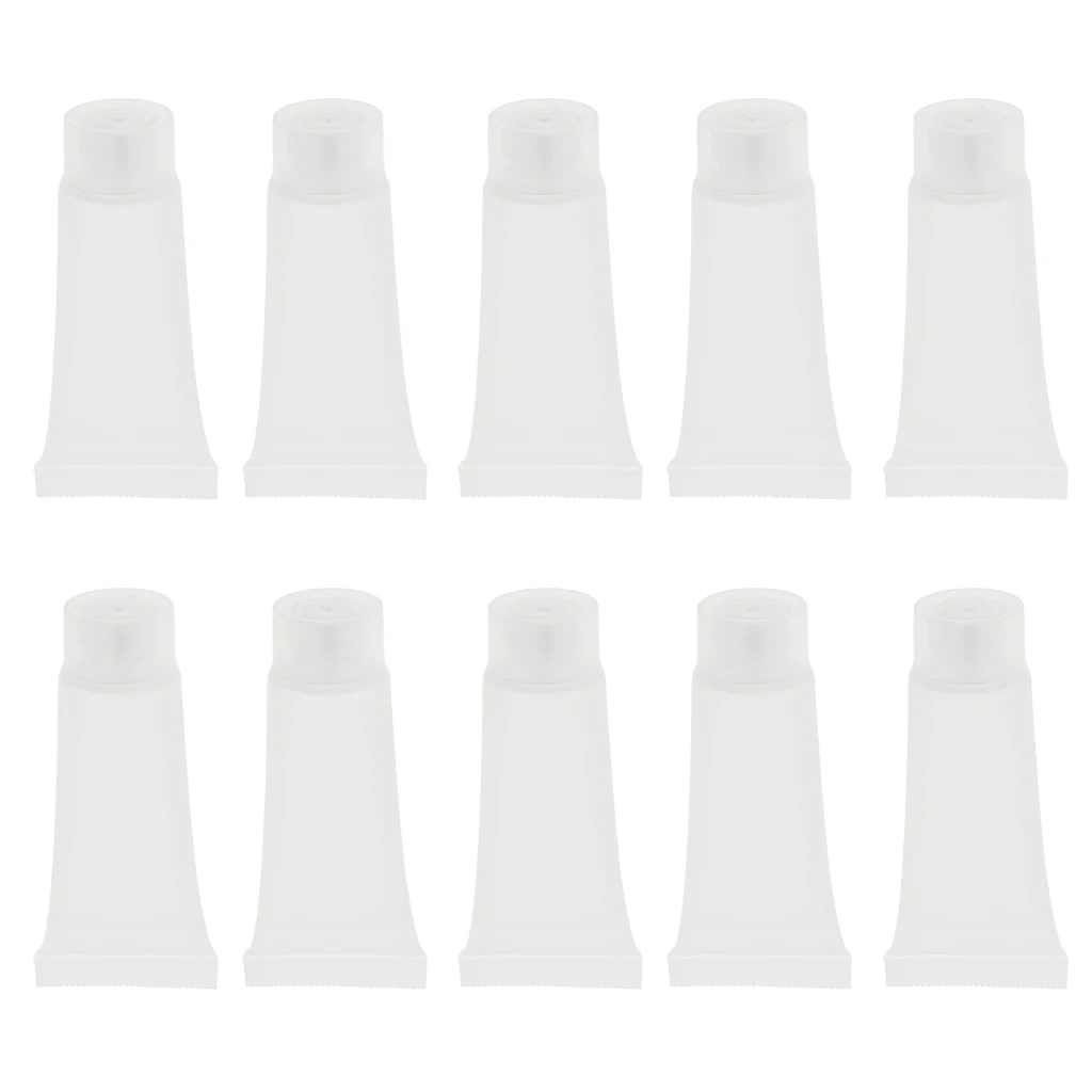 

10x Transparent Empty Plastic Cream Tubes Bottles Makeup Lotion Containers