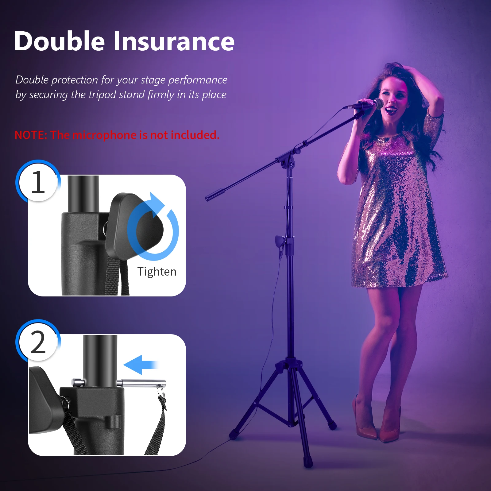 

Neewer Tripod Boom Microphone Stand, Adjustable Mic Stand with 31.7 Boom Arm and Mic Clip for Live Performance, Radio Broadcast