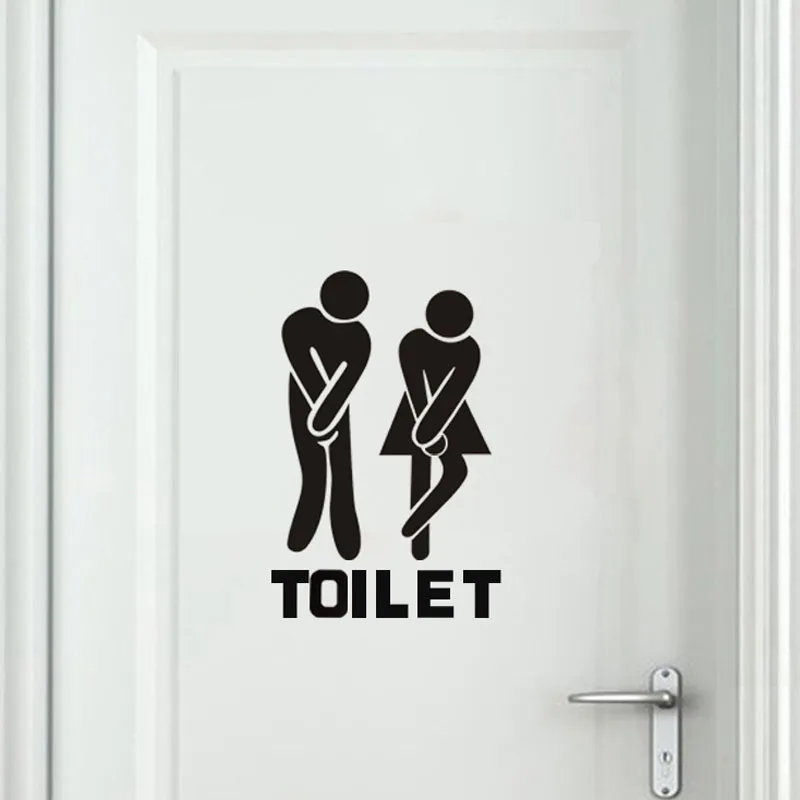 

WC Toilet Entrance Sign Door Stickers For Public Place Home Decoration Creative Pattern Wall Decals DIY Funny Vinyl Mural Art