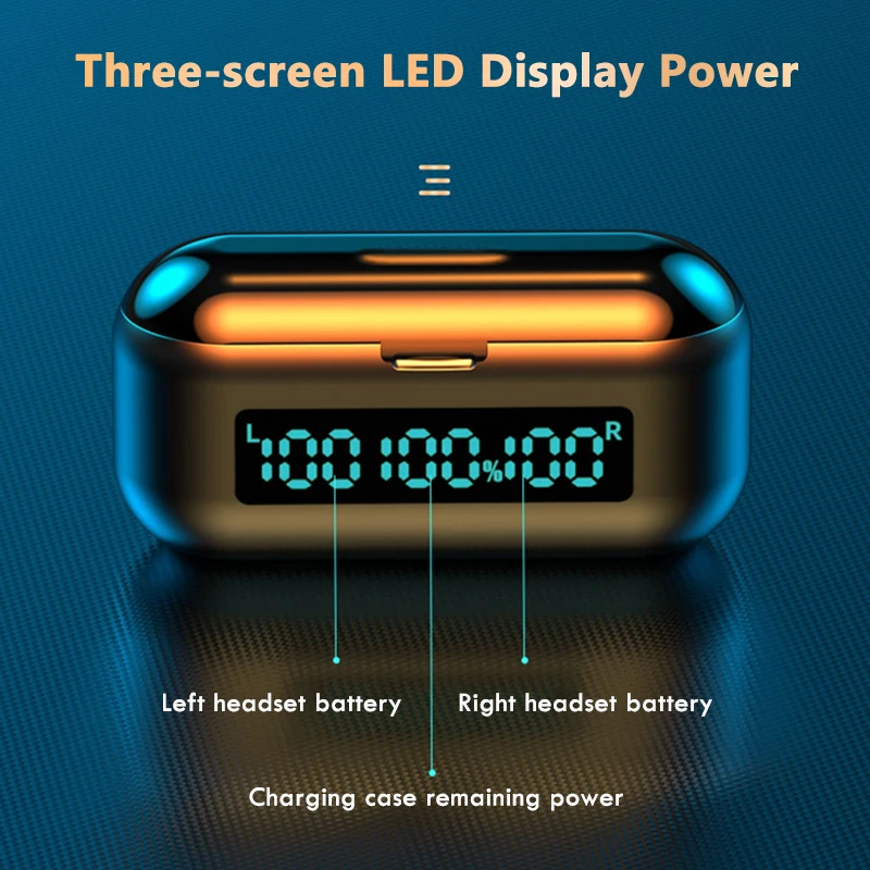 

New Wireless Bluetooth Earphone With LED Display 2000mAh Charging Case Headphones TWS Sports Waterproof Earbuds Touch Control