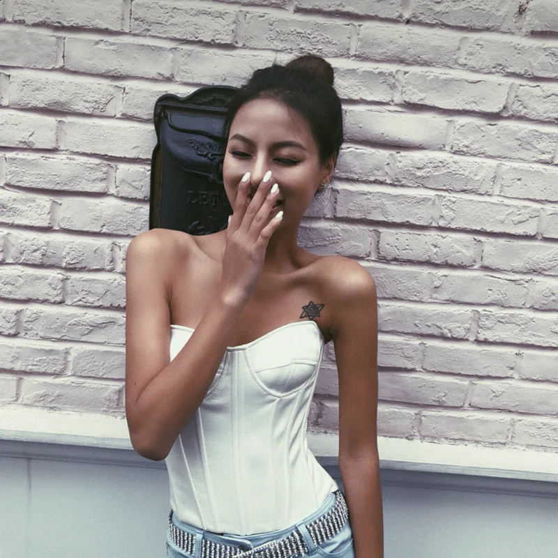 24 шт. белый круглый носок однотонный Маникюр для девочек французский стиль