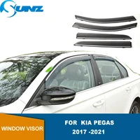 side window deflectors for kia pegas 2017 2018 2019 2020 2021 window shield weather shield sun rain deflector guards car decor