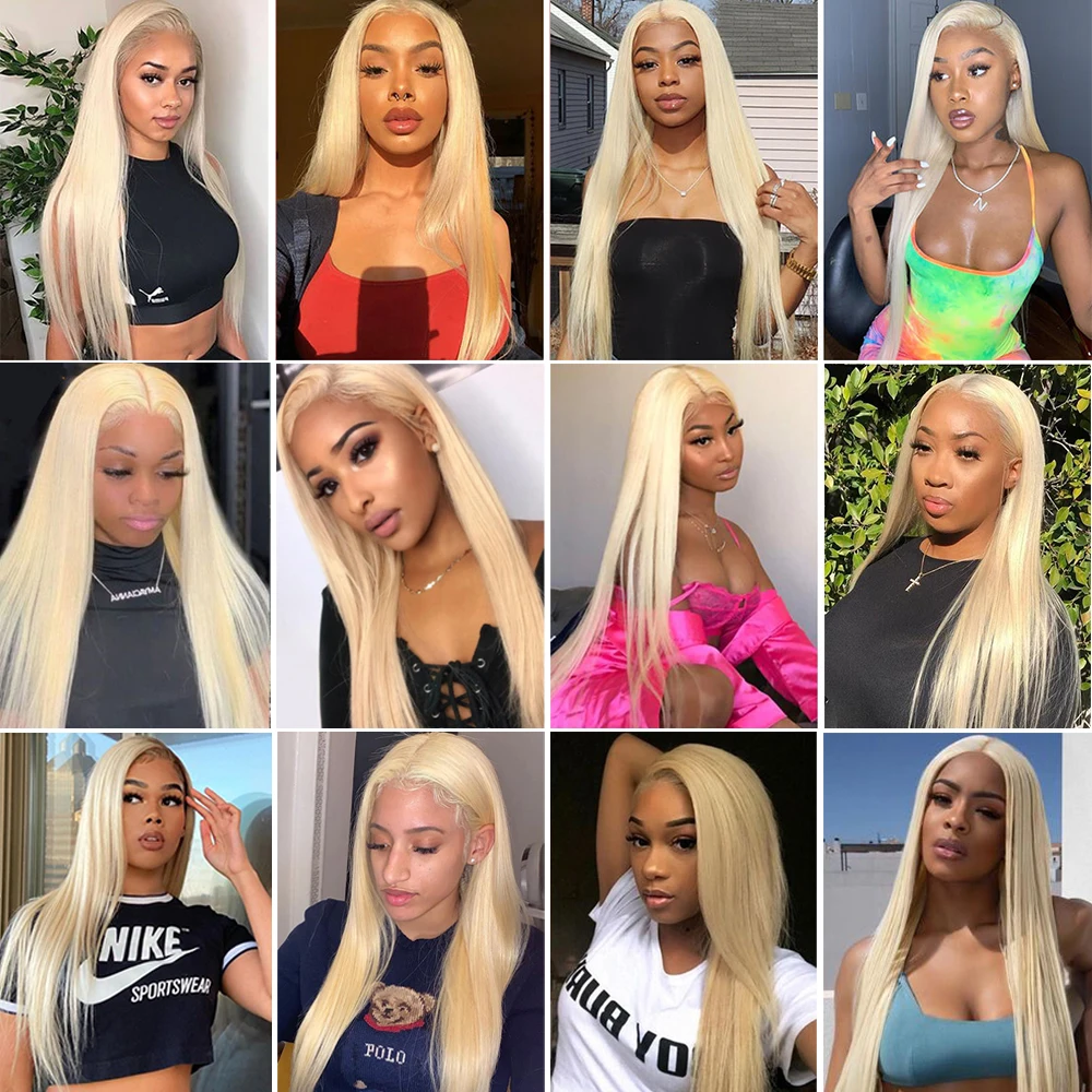 

13x4 613 Lace Frontal Wig Honey Blonde Lace Front Wigs For Women Striaght Human Hair Wig 4x4 613 Closure Wig Pre Plucked 180%