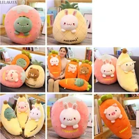 creative animal banana carrot plush plants toys stuffed soft bear dinosaur rabbit pig sheep cartoon fruit pillow cushion doll