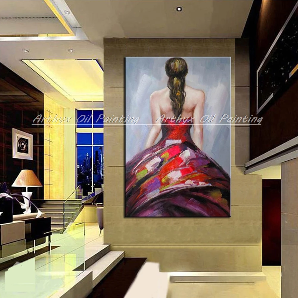 Картина маслом на холсте Arthyx с красивой девушкой современные абстрактные