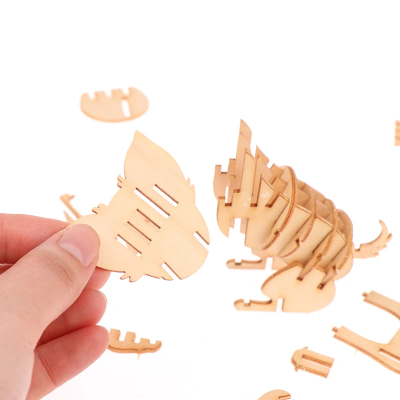 

Laser Cutting DIY 3D Animal Three-dimensional Wooden Puzzle Toy Assembly Model Wood Craft Kits Desk Decoration For Children Kid