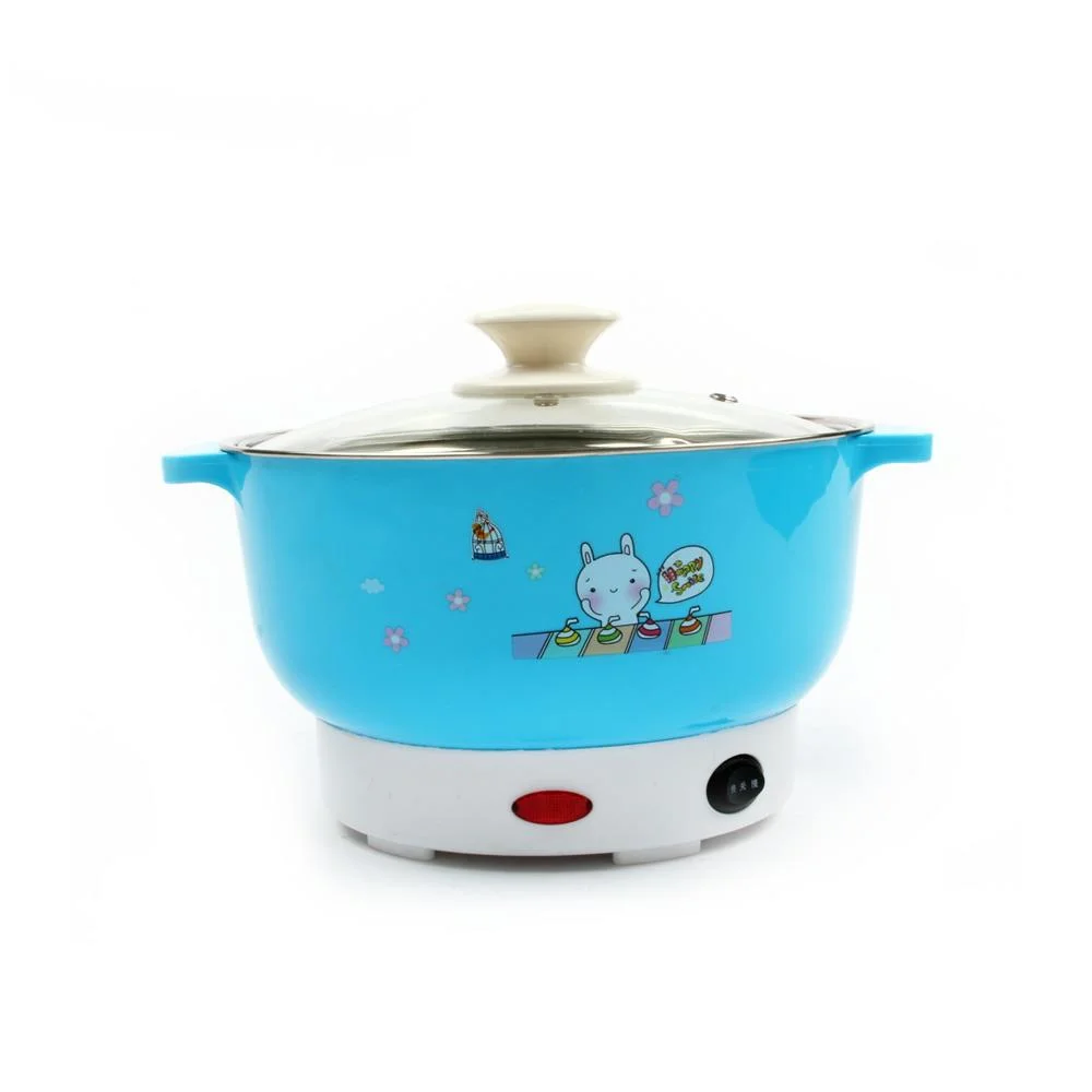 

Multifunctional electric cooker MINI heating pan Stainless Steel Hotpot noodles rice Steamer Steamed eggs Soup pot 2L EU US