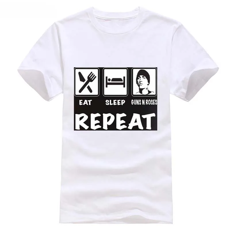 Футболка EMINEM Eat Sleep Repeat Music Band Singer Group в стиле рок хип хоп 100% хлопок новые брендовые