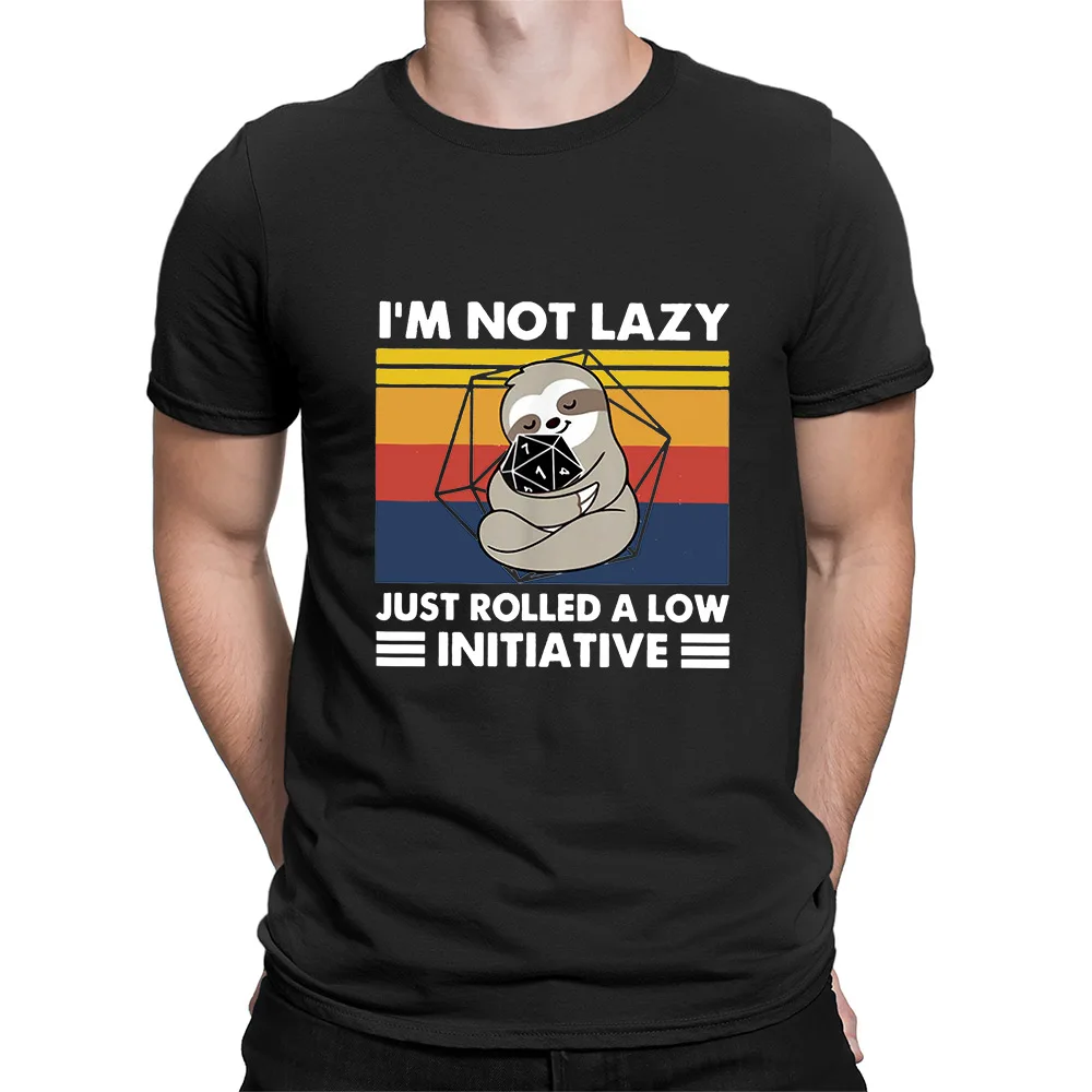 

Funny Sloth I'm Not lazy Just Rolled A Low Initiative Printed Men's T Shirt Funny Loose Short Sleeve T-Shirt Casual Oversize Top