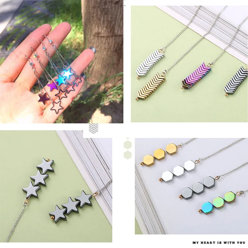 Натуральный камень Бусины сверкающие 4/6/8 мм Сердце Форма гематитовые бусины для