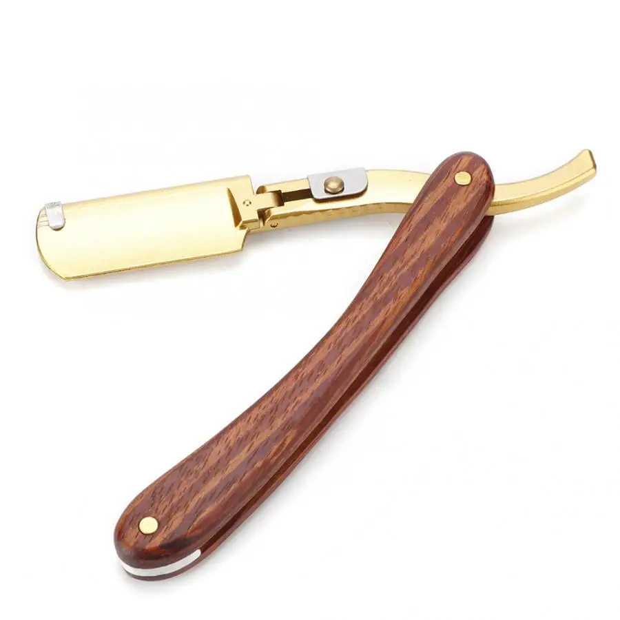 Shaving Blades Wooden Handle Men Manual Razor Classic Barber Shaver Foldable Hair Beard Knife | Красота и здоровье