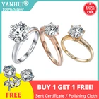 Женское кольцо из 18-каратного золота, роскошное обручальное кольцо с круглым камнем 2,0 карата и бриллиантами из циркония, ювелирные украшения для женщин