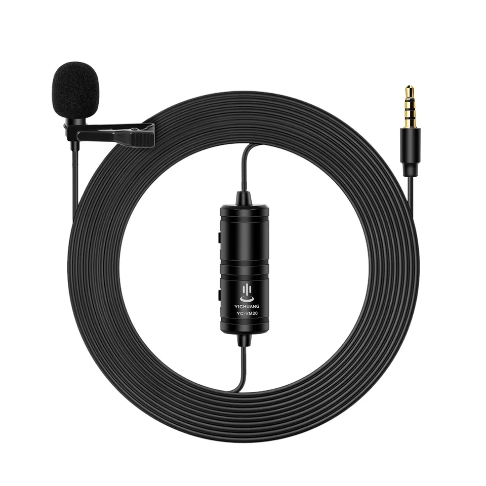 Микрофон петличный YC-VM20 мм 3 5 для iPhone Android Mac видеозаписи | Электроника