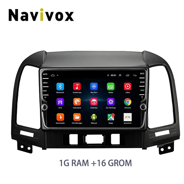 1G RAM 16G ROM 8.1 Navivox Android 8,1 2 din автомобильный dvd мультимедийный плеер для hyundai Santa Fe 2005-2012 gps навигация автомобильный Радио магнитофон - Цвет: 1G RAM 16G ROM 8.1